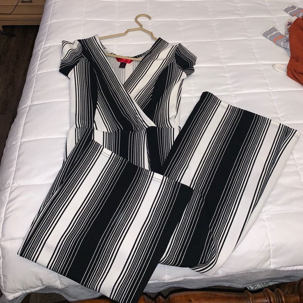 Black and white striped Jumpsuit. Size Small.